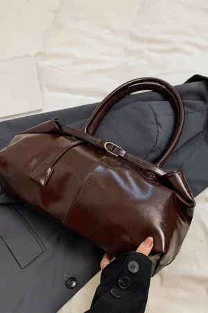 PU Leather Hobo Handbag Slouchy Top Handle Bag Fashion Work Bags Large Satchel Bag for Women Work Shopping Travel