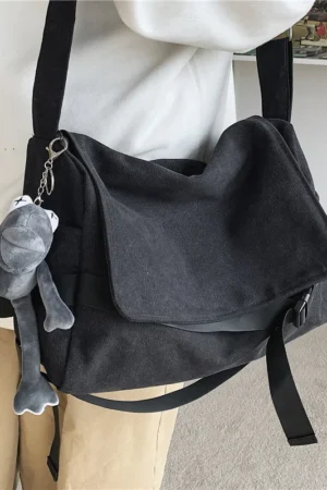 Canvas Crossbody Bags for Ladies Large Capacity Shoulder Bag Casual Girls Students School Bags Fashion Men Messenger Bag Satchel